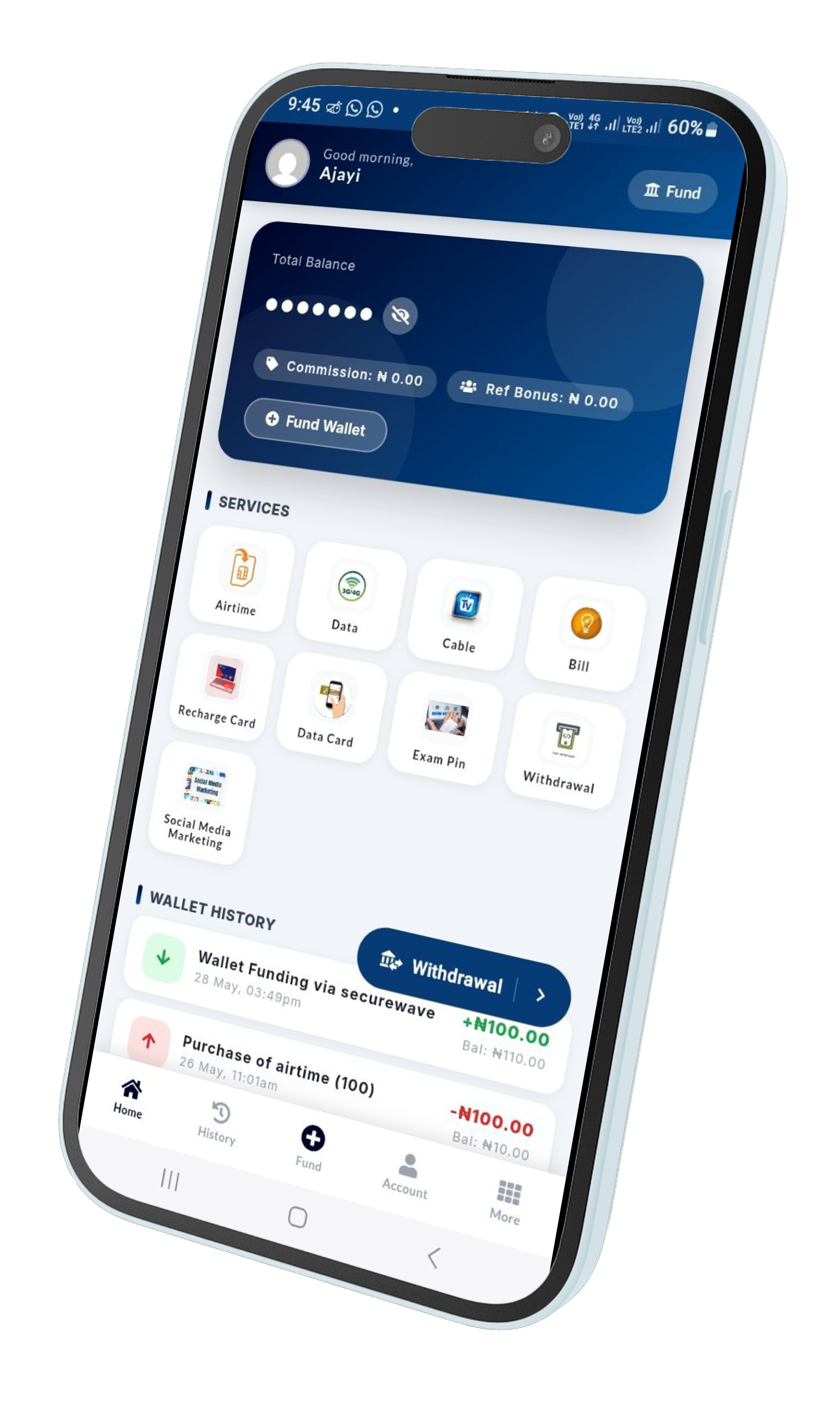 CHIPPAPAY App Dashboard interface showing portfolio statistics and balance widgets